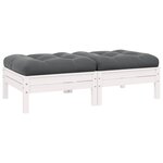 vidaXL Canapé 2 places de jardin et coussins Blanc Bois de pin solide