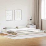 vidaXL Cadre de lit surélevé Blanc 180 x 220 cm Bois de pin massif