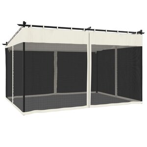 vidaXL Tonnelle avec parois en filet crème 4x3 m acier