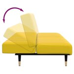 vidaXL Canapé-lit à 2 places avec repose-pied jaune velours