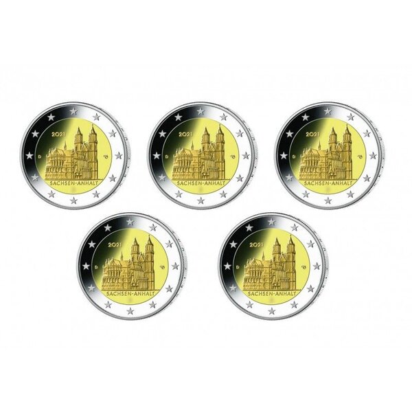 Monnaie 2 euros commémoratives allemagne 2021  les 5 ateliers  sachen-anhalt