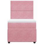 vidaXL Sommier à lattes de lit avec matelas Rose 90x190 cm Velours