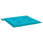 vidaXL Coussins de chaise de jardin lot de 4 turquoise 50x50x3cm tissu