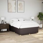 vidaXL Cadre de lit sans matelas marron foncé 160x200 cm tissu