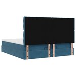 VidaXL Cadre de lit ottoman avec matelas bleu foncé 180x200 cm velours