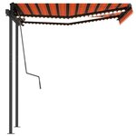 vidaXL Auvent manuel rétractable avec LED 3 5x2 5 m Orange et marron