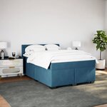 vidaXL Sommier à lattes de lit et matelas bleu 160x200 cm velours