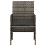 vidaXL Ensemble de bistro 3 Pièces avec coussins gris résine tressée