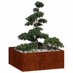 vidaXL Jardinière rouillé 100x100x40 cm acier inoxydable