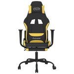 vidaXL Chaise de jeu avec repose-pied Noir et jaune Tissu