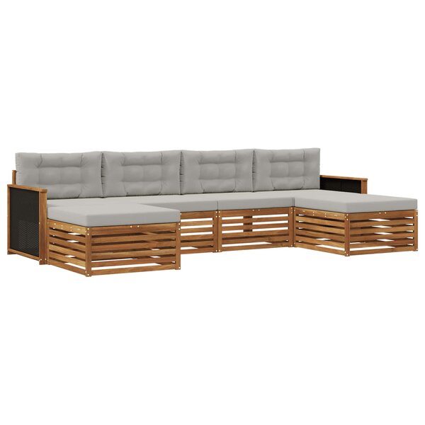 vidaXL Ensemble de canapés d'extérieur 6 pc Bois d'Acacia Massif