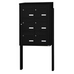 Bloc collectif Leabox  2x3  grade 3  simple face  Extérieur  sur pieds à sceller  Noir 9005 finition brillante