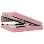 vidaXL Lit de rangement LED avec matelas Rose 200 x 200 cm Velours