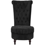 vidaXL Chaise de canapé avec dossier haut noir tissu
