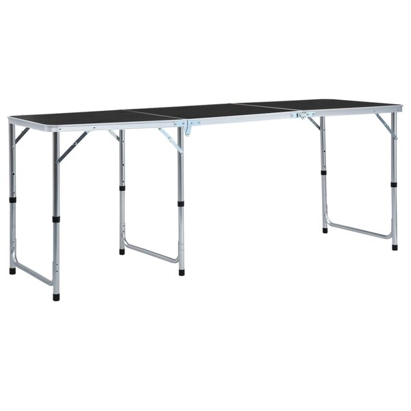 vidaXL Table pliable de camping Gris Aluminium 180x60 cm