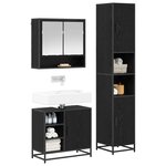 vidaXL Ensemble de mobilier de salle de bain 3 Pièces Chêne noir