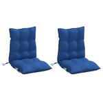 vidaXL Coussins de chaise à dossier bas lot de 2 bleu royal