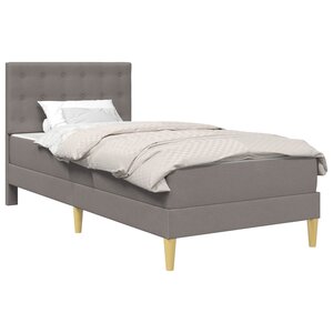 vidaXL Cadre de lit avec matelas Taupe 90 x 190 cm tissu