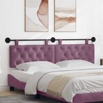 vidaXL Tête de lit suspendue Avec lumière LED Pourpre Velours