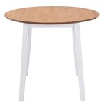 vidaXL Table à manger ronde à abattant MDF blanc
