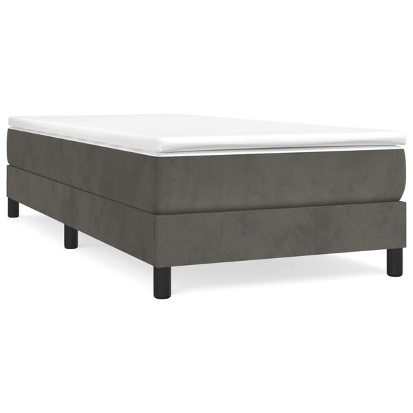vidaXL Sommier à lattes de lit et matelas Gris foncé 90x200 cm Velours