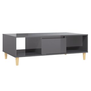 vidaXL Table basse gris brillant 103 5x60x35 cm bois d'ingénierie