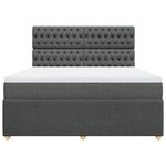 vidaXL Sommier à lattes de lit avec matelas Gris foncé 180x200cm Tissu