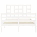 vidaXL Cadre de lit avec tête de lit blanc 120x200 cm bois massif