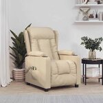 vidaXL Fauteuil électrique de massage Crème Tissu