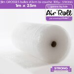 Lot de 20 rouleaux de film grosses bulles d'air largeur 1m x longueur 25m - gamme air'roll  strong