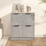 vidaXL Buffet Gris béton 60x30x70 cm Bois d'ingénierie