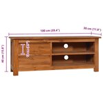 vidaXL Meuble TV 100x30x40 cm Bois de teck solide
