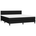 vidaXL Sommier à lattes de lit avec matelas LED Noir 160x200 cm Tissu