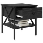 vidaXL Table de chevet avec tiroir Chêne noir 40 x 42 x 45 cm
