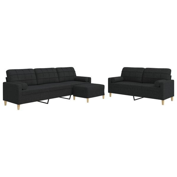 vidaXL Ensemble de canapés 3 Pièces repose-pied et coussins décoratifs
