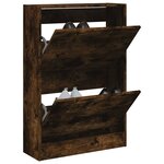 vidaXL Armoire à chaussures chêne fumé 60x21x87 5 cm bois d'ingénierie