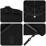 vidaXL Parasol Roma Noir 286 x 285 x 270 cm Aluminium  Polyester