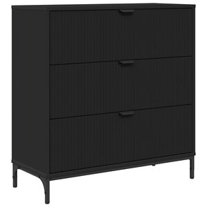 vidaXL Buffet avec tiroir Noir 79 5 x 33 x 82 cm Bois d'ingénierie