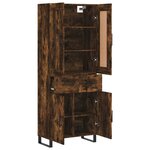 vidaXL Buffet haut Chêne fumé 69 5x34x180 cm Bois d'ingénierie