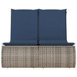 vidaXL Chaise longue double avec coussins gris résine tressée