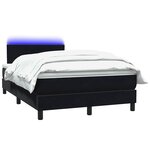 vidaXL Sommier à lattes de lit avec matelas et LED noir 120x210 cm velours