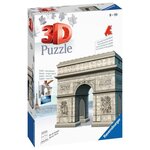 Puzzle 3d arc de triomphe - ravensburger - monument 216 pieces - sans colle - des 8 ans