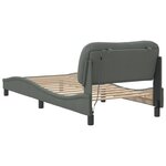 vidaXL Cadre de lit avec LED sans matelas gris foncé 90x190 cm tissu