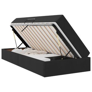vidaXL Lit avec rangement et matelas Noir 90 x 190 cm Velours