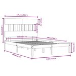 vidaXL Cadre de lit Blanc Bois massif 135x190 cm Double