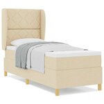 vidaXL Lit à ressorts avec matelas gris foncé 90x190 cm Crème