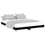 vidaXL Cadre de lit sans matelas noir 200x200 cm bois d'ingénierie