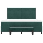 vidaXL Lit à ressorts avec tête de lit Vert foncé 200 x 180 cm Velours