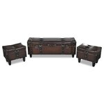 Ensemble de Banc banquette s de rangement 3 pièces marron 02_0010846