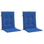 vidaXL Coussins de chaise de jardin à dossier bas lot de 2 bleu royal